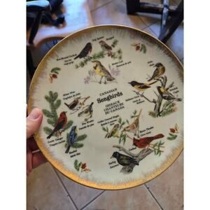 Giftcraft Japan Canadian Songbirds Porcelain Plate Vintage 8" Dia